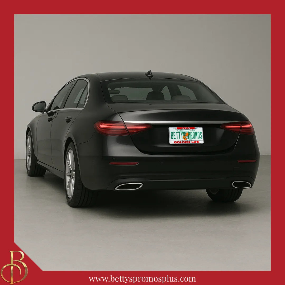 Delta Sigma Theta ΔΣΘ Golden Life Chrome Laser Engraved Mirrored Acrylic Auto Tag License Plate Frame-Delta Sigma Theta Paraphernalia-Delta Sigma Theta Auto Tag Frame-Betty's Promos Plus