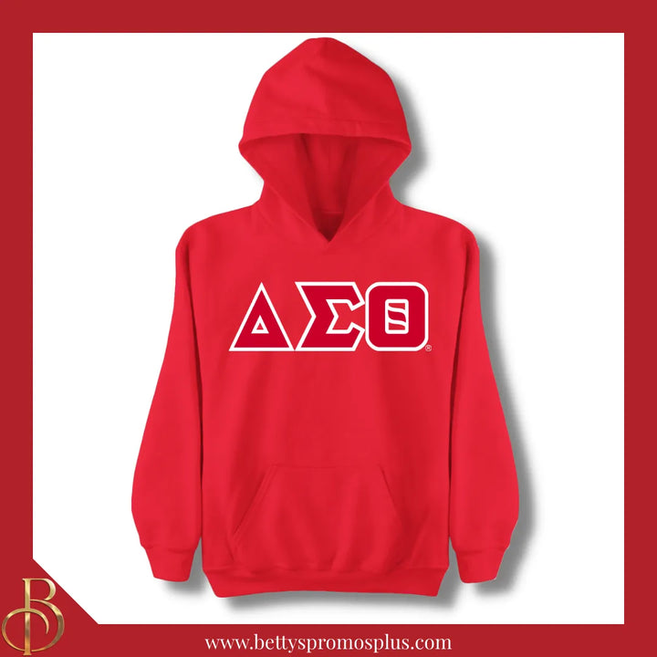 Delta Sigma Theta ΔΣΘ Greek Letter Double-Stitched Embroidered Hoodie