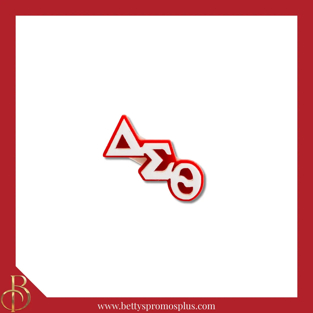 Delta Sigma Theta ΔΣΘ Greek Letters Acrylic Lapel Pin-Red-Small-Delta Sigma Theta Paraphernalia-Delta Sigma Theta Lapel Pin-Betty's Promos Plus