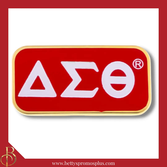 Delta Sigma Theta ΔΣΘ Greek Letters Bar Lapel Pin-Red-Delta Sigma Theta Paraphernalia-Delta Sigma Theta Lapel Pin-Betty's Promos Plus