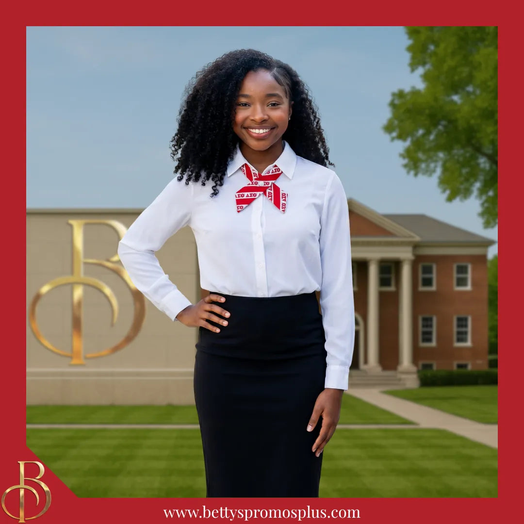 Delta Sigma Theta ΔΣΘ Greek Letters Crossover Bow Tie-Delta Sigma Theta Paraphernalia-Delta Sigma Theta Bow Tie-Betty's Promos Plus