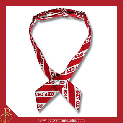 Delta Sigma Theta ΔΣΘ Greek Letters Crossover Bow Tie-Red-Delta Sigma Theta Paraphernalia-Delta Sigma Theta Bow Tie-Betty's Promos Plus