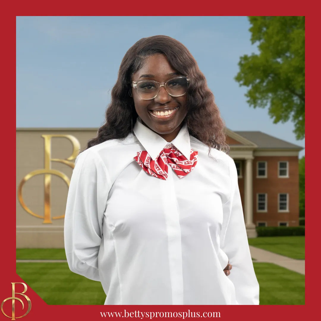Delta Sigma Theta ΔΣΘ Greek Letters Floppy Bowtie Dress Shirt Bow Tie-Delta Sigma Theta Paraphernalia-Delta Sigma Theta Bow Tie-Betty's Promos Plus
