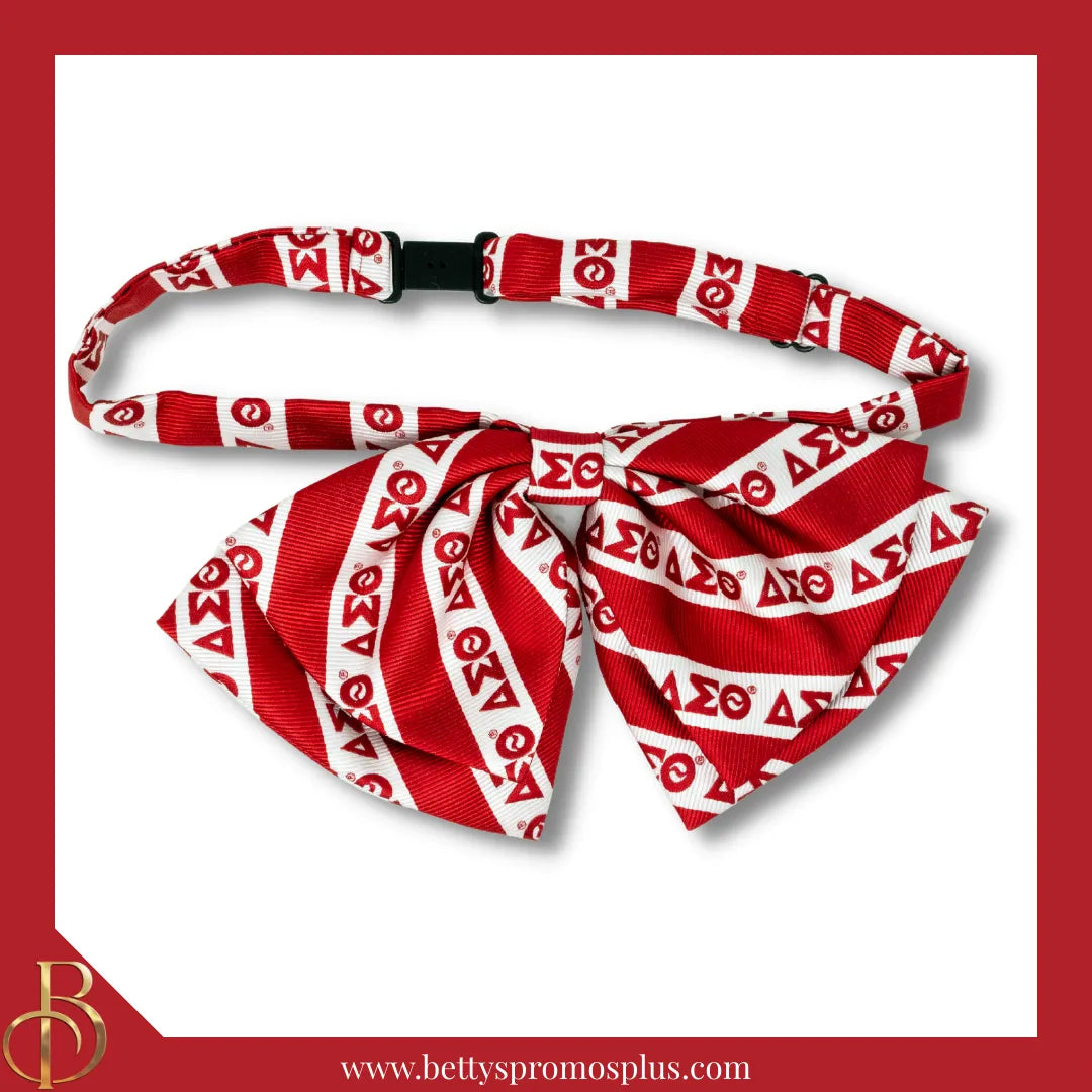 Delta Sigma Theta ΔΣΘ Greek Letters Floppy Bowtie Dress Shirt Bow Tie-Delta Sigma Theta Paraphernalia-Delta Sigma Theta Bow Tie-Betty's Promos Plus