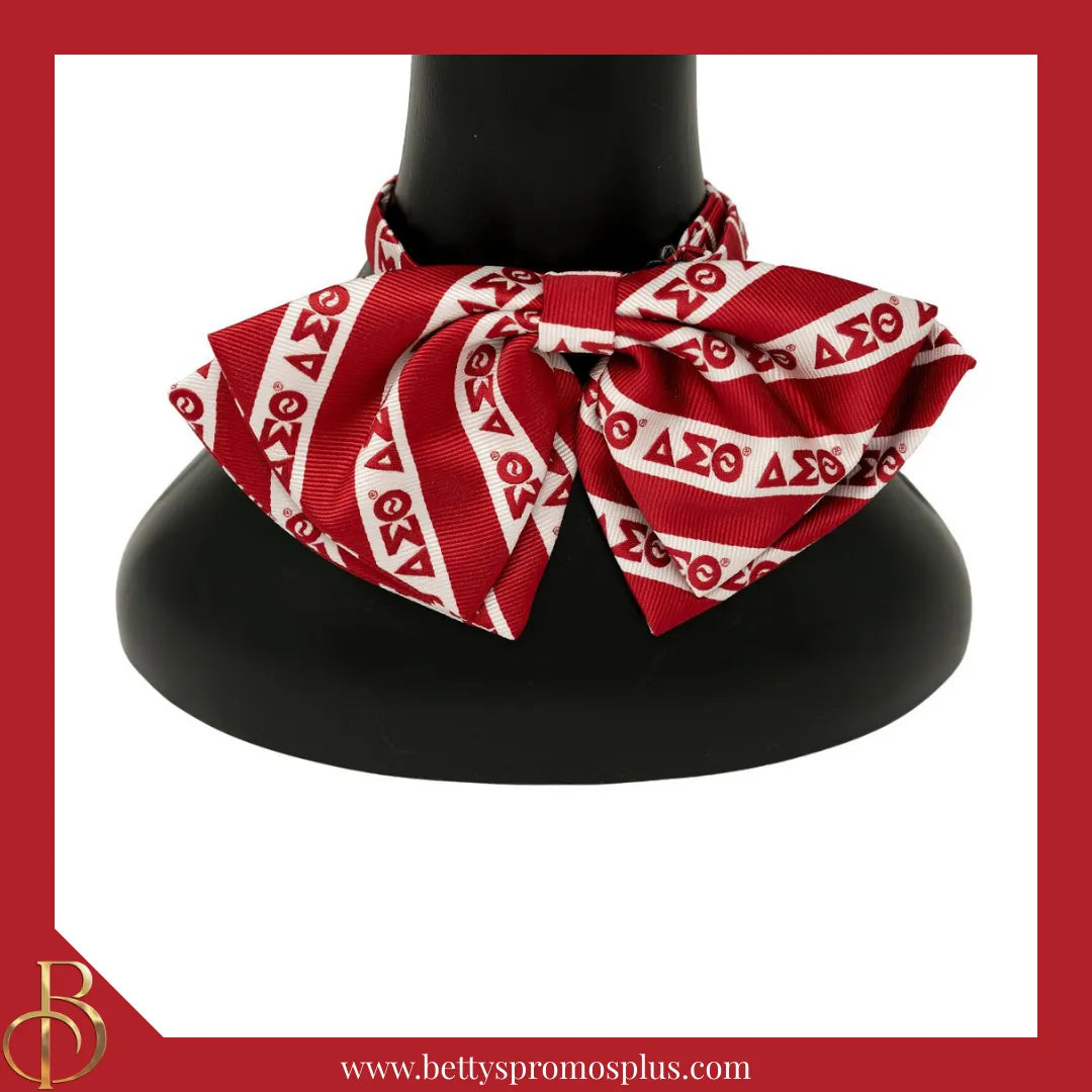 Delta Sigma Theta ΔΣΘ Greek Letters Floppy Bowtie Dress Shirt Bow Tie-Delta Sigma Theta Paraphernalia-Delta Sigma Theta Bow Tie-Betty's Promos Plus
