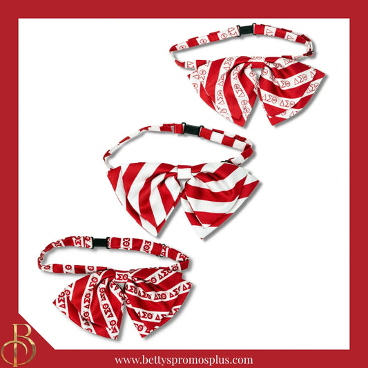 Delta Sigma Theta ΔΣΘ Greek Letters Floppy Bowtie Dress Shirt Bow Tie-Delta Sigma Theta Paraphernalia-Delta Sigma Theta Bow Tie-Betty's Promos Plus