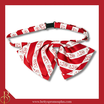 Delta Sigma Theta ΔΣΘ Greek Letters Floppy Bowtie Dress Shirt Bow Tie-Red-ΔΣΘ Letters-Delta Sigma Theta Paraphernalia-Delta Sigma Theta Bow Tie-Betty's Promos Plus