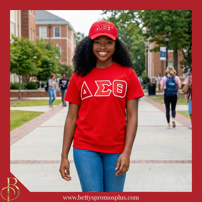 Delta Sigma Theta ΔΣΘ Greek Letters Mesh Flex Fit Embroidered Hat-Delta Sigma Theta Paraphernalia-Delta Sigma Theta Hats-Betty's Promos Plus