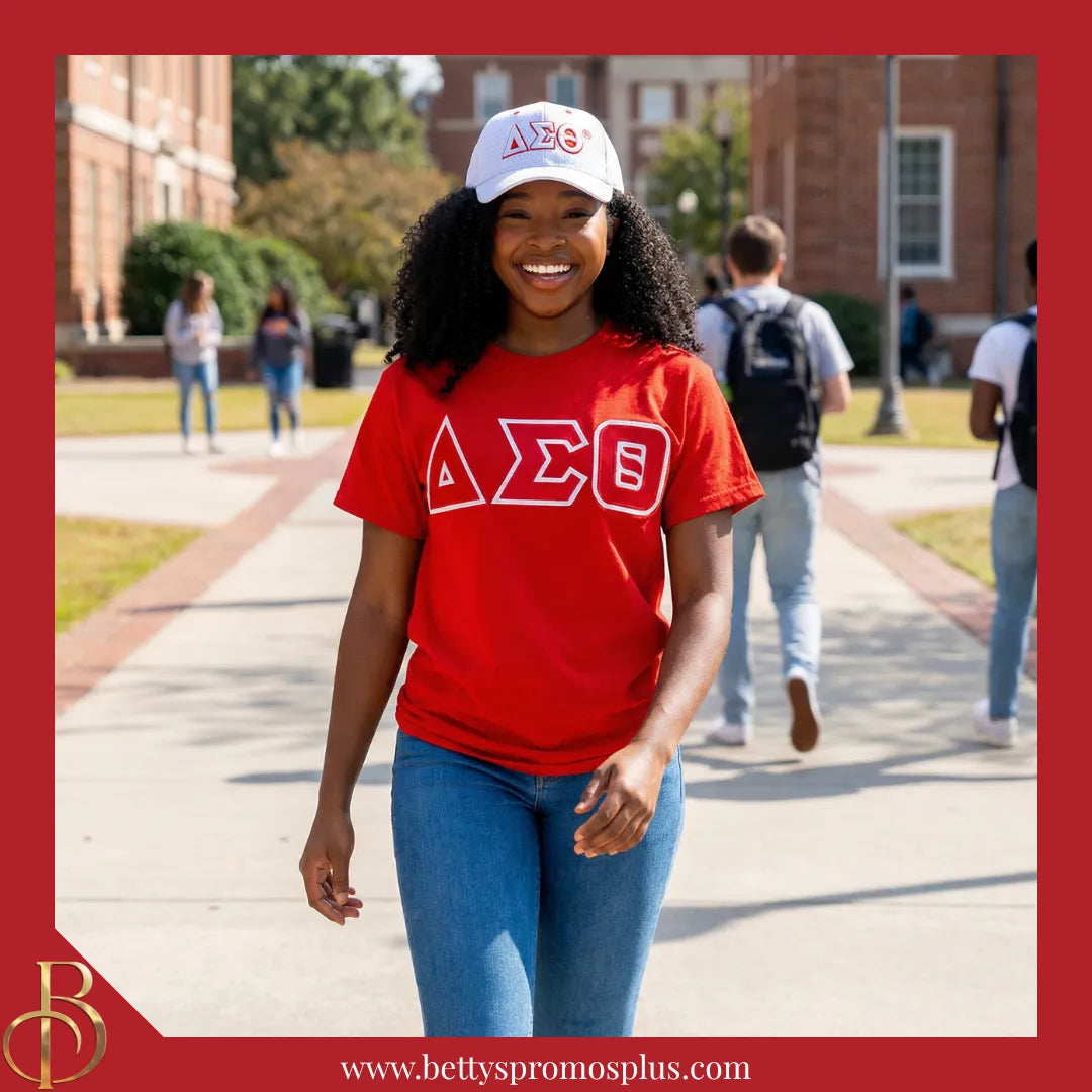Delta Sigma Theta ΔΣΘ Greek Letters Mesh Flex Fit Embroidered Hat-Delta Sigma Theta Paraphernalia-Delta Sigma Theta Hats-Betty's Promos Plus