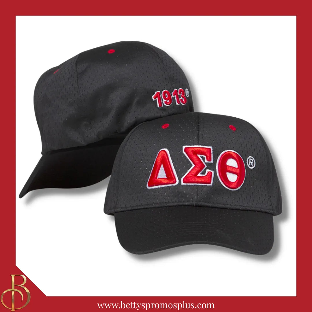 Delta Sigma Theta ΔΣΘ Greek Letters Mesh Flex Fit Embroidered Hat-Delta Sigma Theta Paraphernalia-Delta Sigma Theta Hats-Betty's Promos Plus
