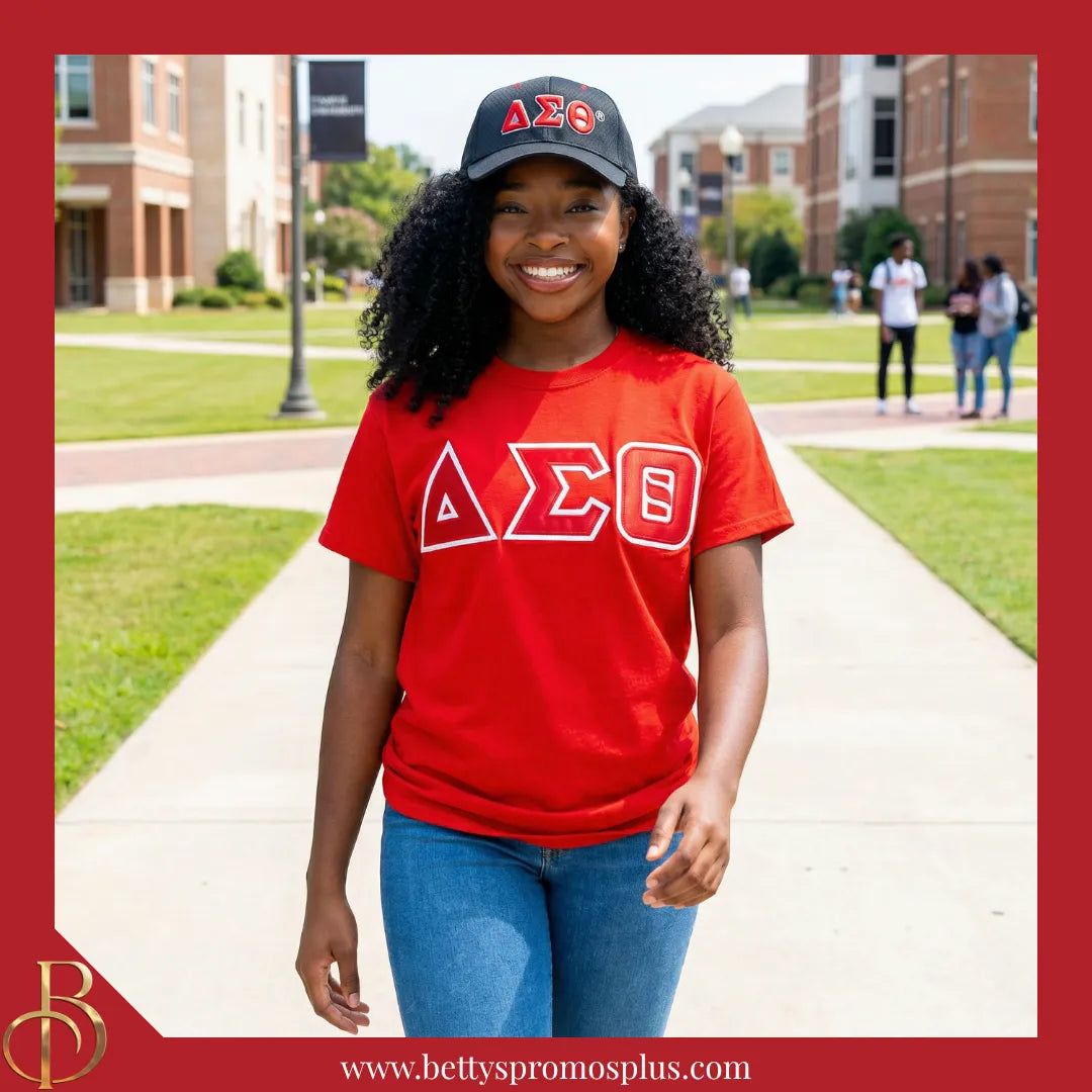 Delta Sigma Theta ΔΣΘ Greek Letters Mesh Flex Fit Embroidered Hat-Delta Sigma Theta Paraphernalia-Delta Sigma Theta Hats-Betty's Promos Plus