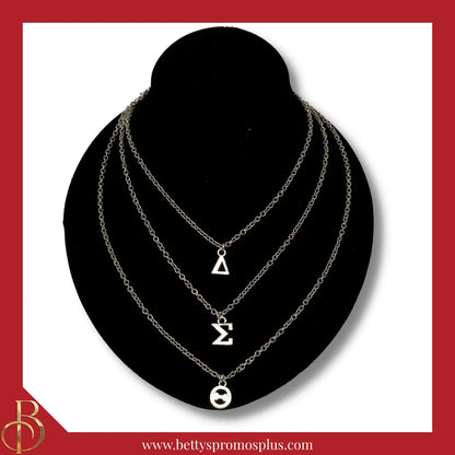 Delta Sigma Theta ΔΣΘ Greek Letters Multi Strand Necklace-Delta Sigma Theta Paraphernalia-Delta Sigma Theta Necklace-Betty's Promos Plus
