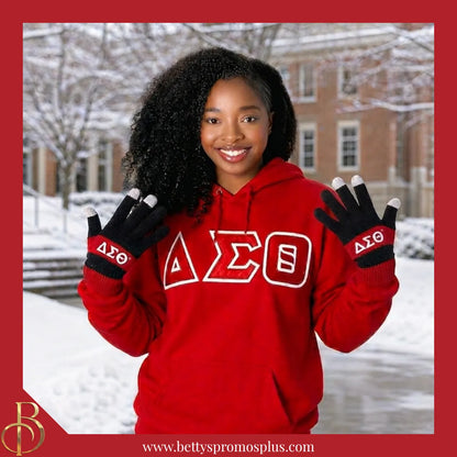 Delta Sigma Theta ΔΣΘ Knit Touch Screen Gloves-Delta Sigma Theta Paraphernalia-Delta Sigma Theta Gloves-Betty's Promos Plus
