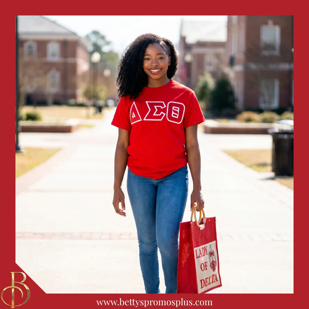 Delta Sigma Theta ΔΣΘ Lady of Delta Sorority Jute Bag-Delta Sigma Theta Paraphernalia-Delta Sigma Theta Purses-Betty's Promos Plus