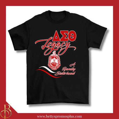 Delta Sigma Theta ΔΣΘ Legacy GLITTER Screen Printed T-Shirt-Delta Sigma Theta Paraphernalia-Delta Sigma Theta T-Shirts-Betty's Promos Plus