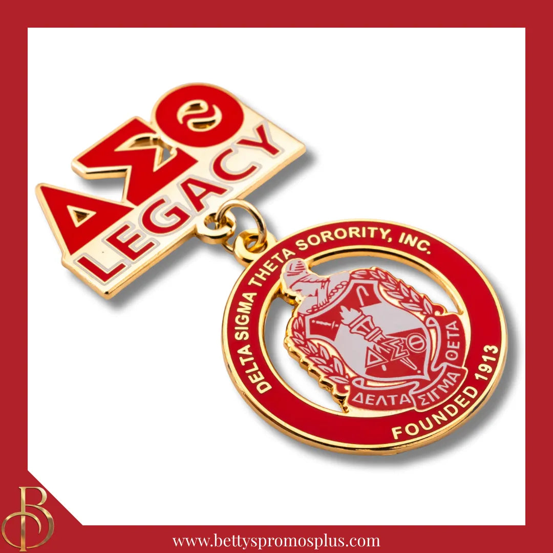 Delta Sigma Theta ΔΣΘ Legacy Medallion Greek Lapel Pin-Delta Sigma Theta Paraphernalia-Delta Sigma Theta Lapel Pin-Betty's Promos Plus