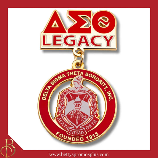 Delta Sigma Theta ΔΣΘ Legacy Medallion Greek Lapel Pin-Gold-Delta Sigma Theta Paraphernalia-Delta Sigma Theta Lapel Pin-Betty's Promos Plus