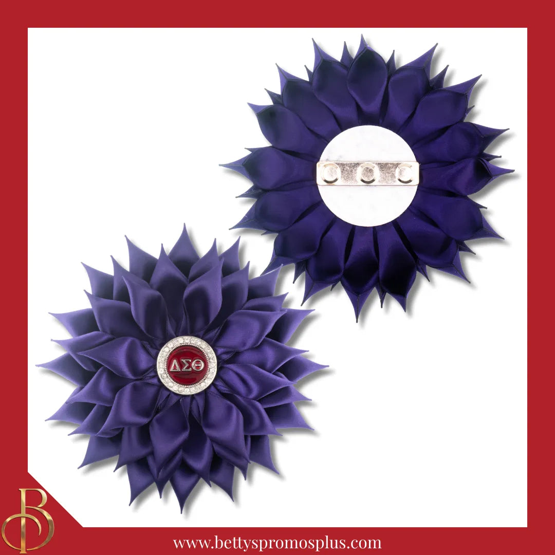 Delta Sigma Theta ΔΣΘ Letters Silk Flower Brooch-Delta Sigma Theta Paraphernalia-Delta Sigma Theta Lapel Pin-Betty's Promos Plus