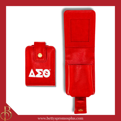 Delta Sigma Theta ΔΣΘ Lipstick Holder Travel Lipstick Case Dual Lip Balm Holder-Red-Delta Sigma Theta Paraphernalia-Delta Sigma Theta Lipstick Cover-Betty's Promos Plus