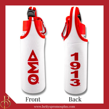 Delta Sigma Theta ΔΣΘ Neoprene Water Bottle Holder-Delta Sigma Theta Paraphernalia-Delta Sigma Theta Water Bottle Holder-Betty's Promos Plus