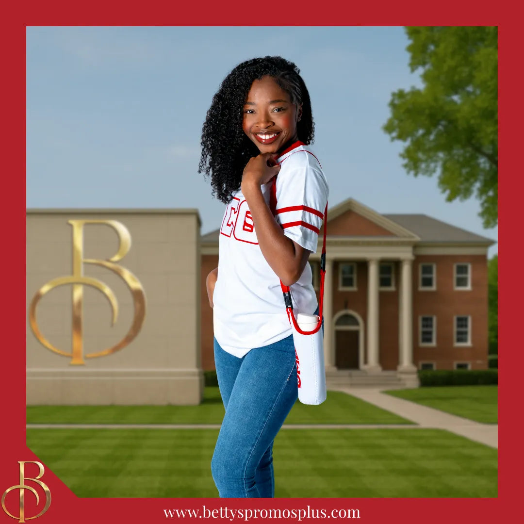 Delta Sigma Theta ΔΣΘ Neoprene Water Bottle Holder-Delta Sigma Theta Paraphernalia-Delta Sigma Theta Water Bottle Holder-Betty's Promos Plus