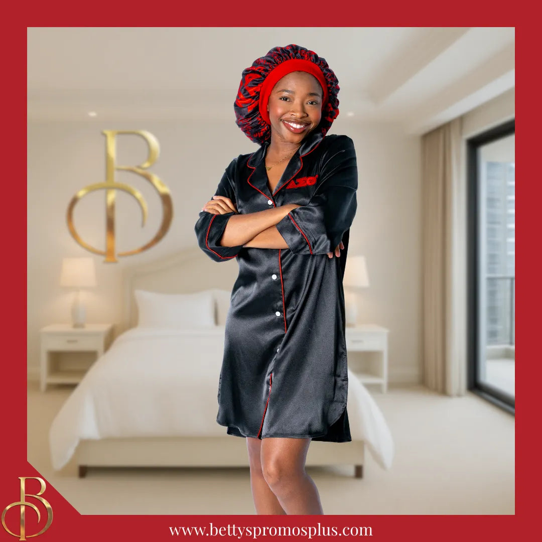 Delta Sigma Theta ΔΣΘ Nightshirt Pajama Night Shirt Gown-Delta Sigma Theta Paraphernalia-Delta Sigma Theta Pajamas-Betty's Promos Plus
