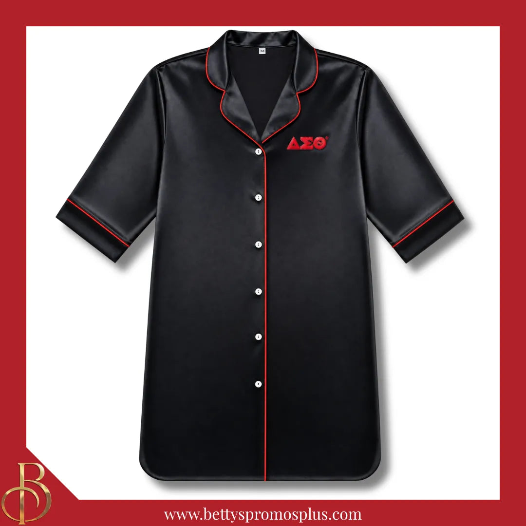 Delta Sigma Theta ΔΣΘ Nightshirt Pajama Night Shirt Gown-Delta Sigma Theta Paraphernalia-Delta Sigma Theta Pajamas-Betty's Promos Plus