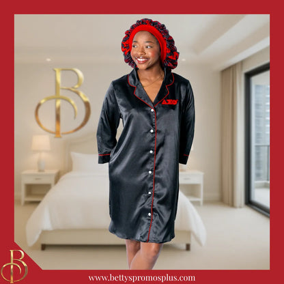 Delta Sigma Theta ΔΣΘ Nightshirt Pajama Night Shirt Gown-Delta Sigma Theta Paraphernalia-Delta Sigma Theta Pajamas-Betty's Promos Plus