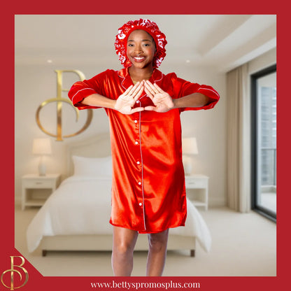 Delta Sigma Theta ΔΣΘ Nightshirt Pajama Night Shirt Gown-Delta Sigma Theta Paraphernalia-Delta Sigma Theta Pajamas-Betty's Promos Plus
