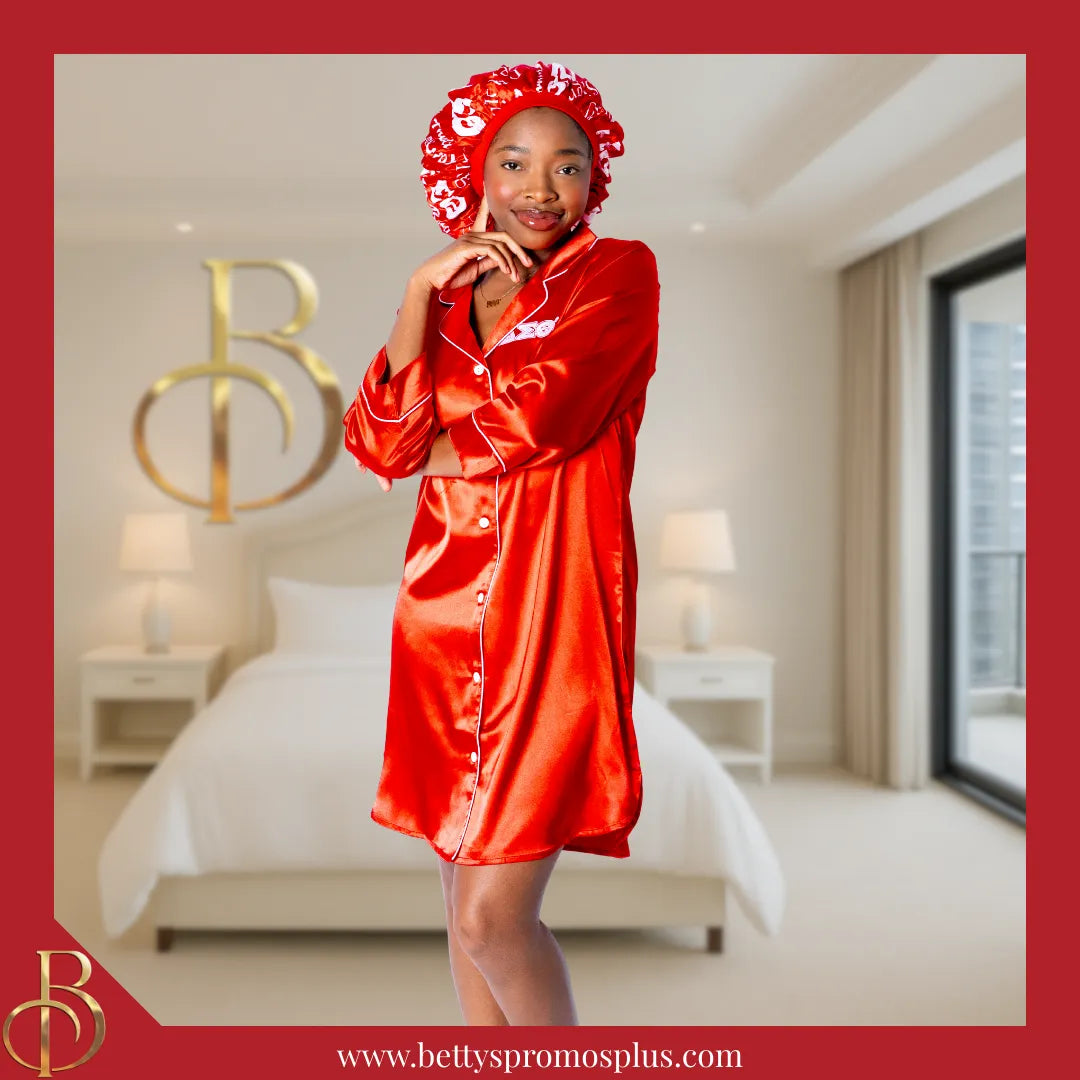 Delta Sigma Theta ΔΣΘ Nightshirt Pajama Night Shirt Gown-Delta Sigma Theta Paraphernalia-Delta Sigma Theta Pajamas-Betty's Promos Plus