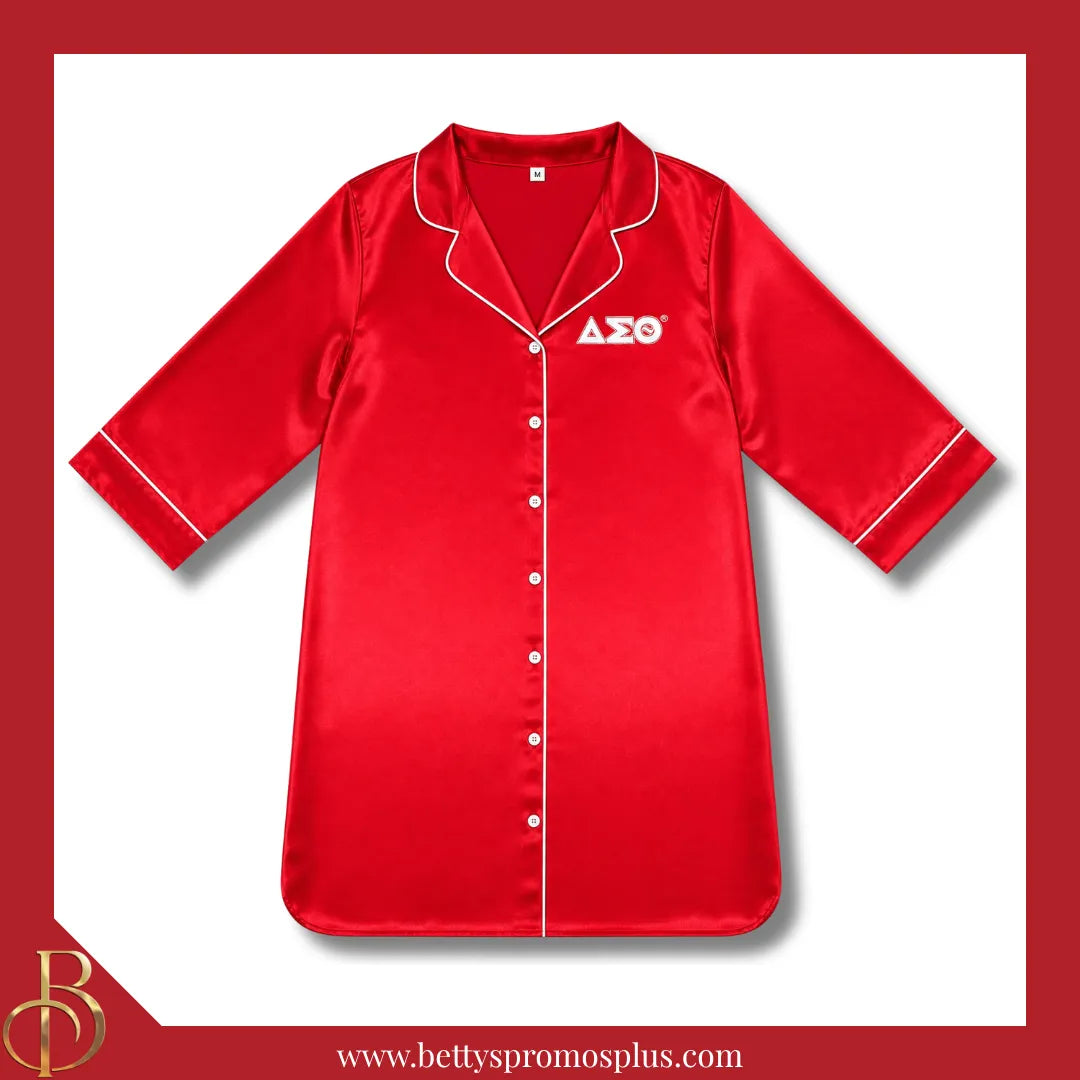 Delta Sigma Theta ΔΣΘ Nightshirt Pajama Night Shirt Gown-Delta Sigma Theta Paraphernalia-Delta Sigma Theta Pajamas-Betty's Promos Plus