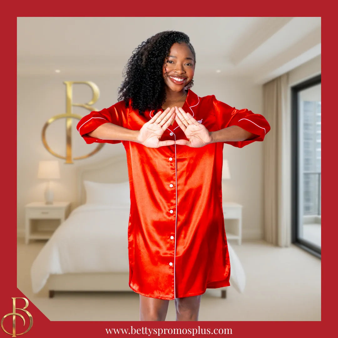 Delta Sigma Theta ΔΣΘ Nightshirt Pajama Night Shirt Gown-Delta Sigma Theta Paraphernalia-Delta Sigma Theta Pajamas-Betty's Promos Plus