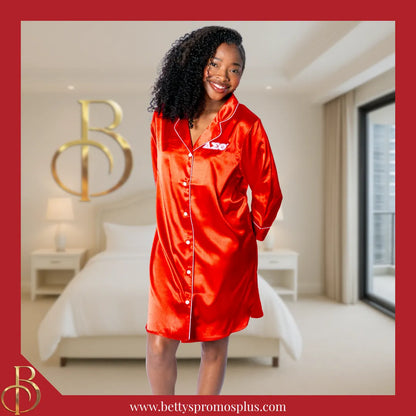 Delta Sigma Theta ΔΣΘ Nightshirt Pajama Night Shirt Gown-Delta Sigma Theta Paraphernalia-Delta Sigma Theta Pajamas-Betty's Promos Plus