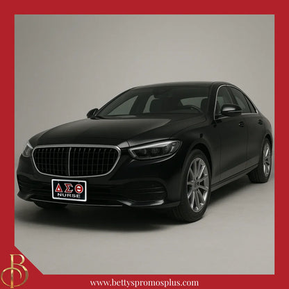 Delta Sigma Theta ΔΣΘ Nurse Laser Engraved Mirrored Acrylic Auto Tag License Plate-Delta Sigma Theta Paraphernalia-Delta Sigma Theta Auto Tag-Betty's Promos Plus