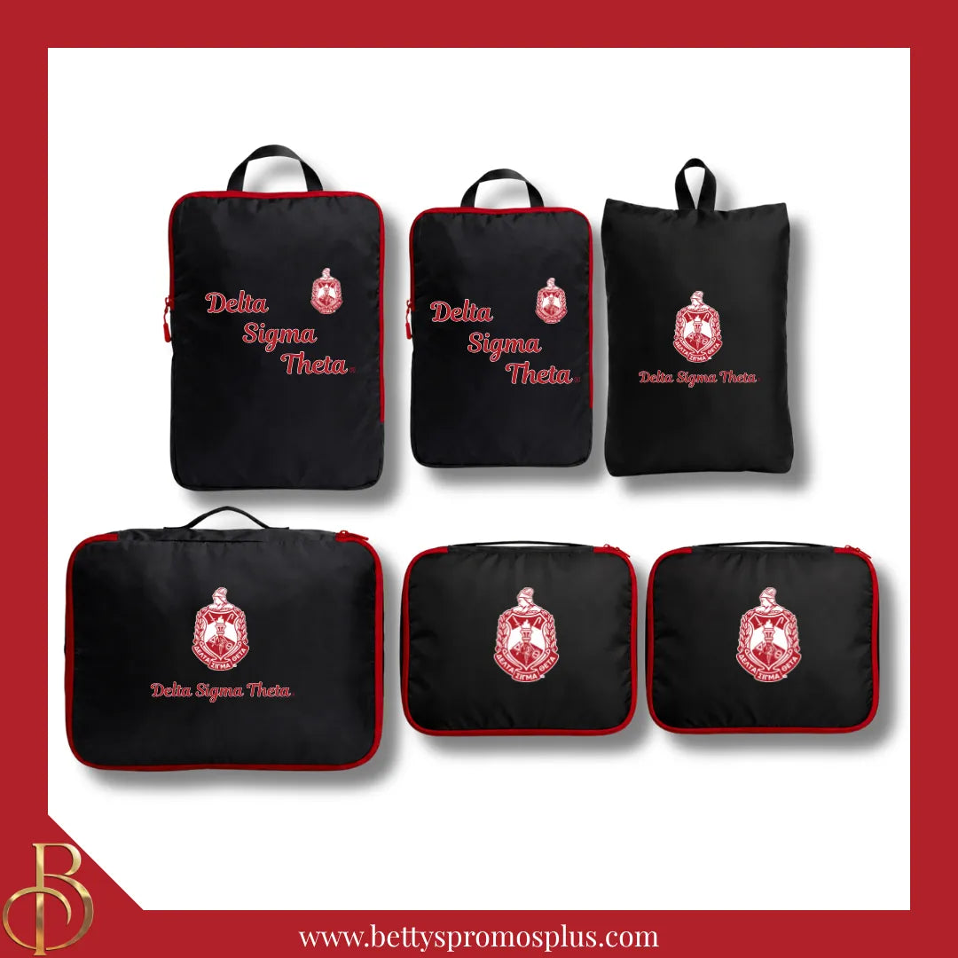 Delta Sigma Theta ΔΣΘ Packing Cube Set-Black-Delta Sigma Theta Paraphernalia-Delta Sigma Theta Bags/Purses-Betty's Promos Plus