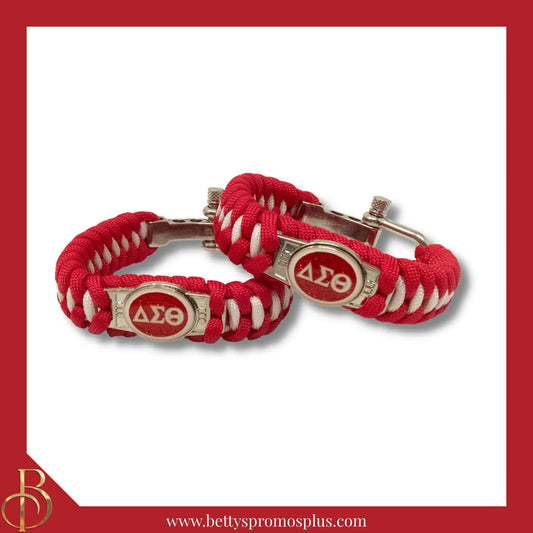 Delta Sigma Theta ΔΣΘ Paracord Survival Bracelet-Red-Delta Sigma Theta Paraphernalia-Delta Sigma Theta Bracelet-Betty's Promos Plus