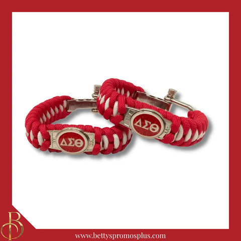 Delta Sigma Theta ΔΣΘ Paracord Survival Bracelet-Red-Delta Sigma Theta Paraphernalia-Delta Sigma Theta Bracelet-Betty's Promos Plus