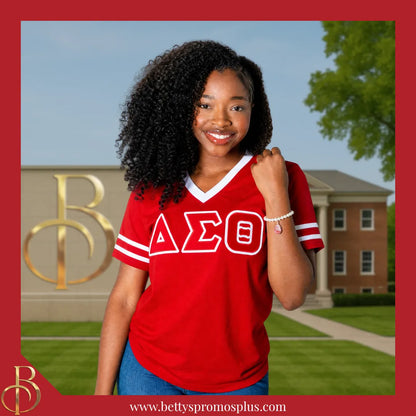 Delta Sigma Theta ΔΣΘ Pearl Bracelet with Shield Charm-Delta Sigma Theta Paraphernalia-Delta Sigma Theta Bracelet-Betty's Promos Plus