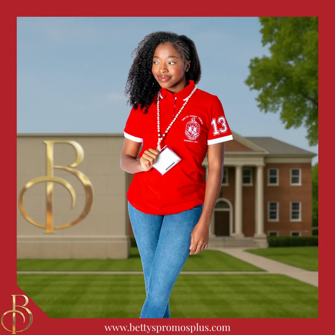 Delta Sigma Theta ΔΣΘ Pearl Lanyard with Rhinestone Spacers-Delta Sigma Theta Paraphernalia-Delta Sigma Theta Lanyards-Betty's Promos Plus