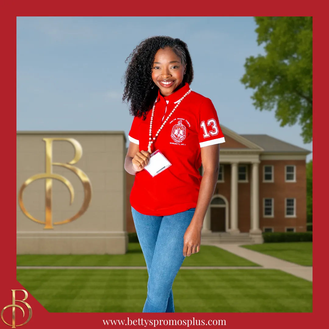 Delta Sigma Theta ΔΣΘ Pearl Lanyard with Rhinestone Spacers-Delta Sigma Theta Paraphernalia-Delta Sigma Theta Lanyards-Betty's Promos Plus