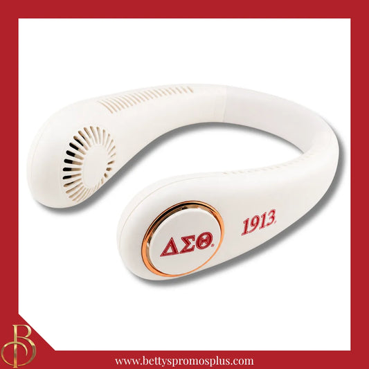 Delta Sigma Theta ΔΣΘ Portable Bladeless Rechargeable Hands-Free Neck Fan-Delta Sigma Theta Paraphernalia-Delta Sigma Theta Fan-Betty's Promos Plus