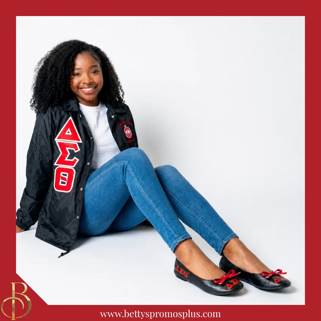 Delta Sigma Theta ΔΣΘ Printed Foldable Ballet Flats with Carrying Case-Delta Sigma Theta Paraphernalia-Delta Sigma Theta Ballet Flats-Betty's Promos Plus
