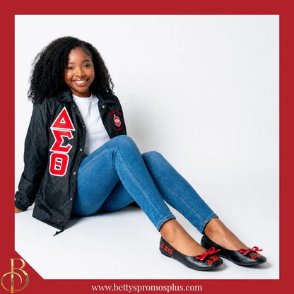 Delta Sigma Theta ΔΣΘ Printed Foldable Ballet Flats with Carrying Case-Delta Sigma Theta Paraphernalia-Delta Sigma Theta Ballet Flats-Betty's Promos Plus