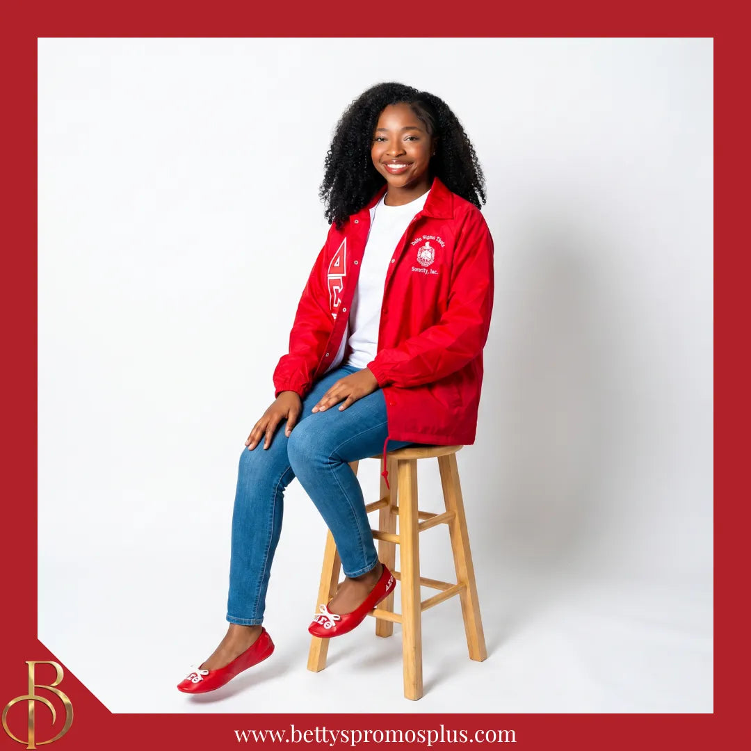 Delta Sigma Theta ΔΣΘ Printed Foldable Ballet Flats with Carrying Case-Delta Sigma Theta Paraphernalia-Delta Sigma Theta Ballet Flats-Betty's Promos Plus