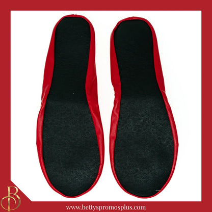 Delta Sigma Theta ΔΣΘ Printed Foldable Ballet Flats with Carrying Case-Delta Sigma Theta Paraphernalia-Delta Sigma Theta Ballet Flats-Betty's Promos Plus