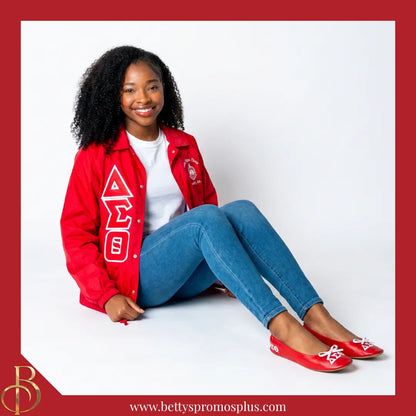 Delta Sigma Theta ΔΣΘ Printed Foldable Ballet Flats with Carrying Case-Delta Sigma Theta Paraphernalia-Delta Sigma Theta Ballet Flats-Betty's Promos Plus