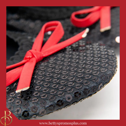 Delta Sigma Theta ΔΣΘ Sequin Ballet Flats with Sequin Carrying Case-Delta Sigma Theta Paraphernalia-Delta Sigma Theta Ballet Flats-Betty's Promos Plus