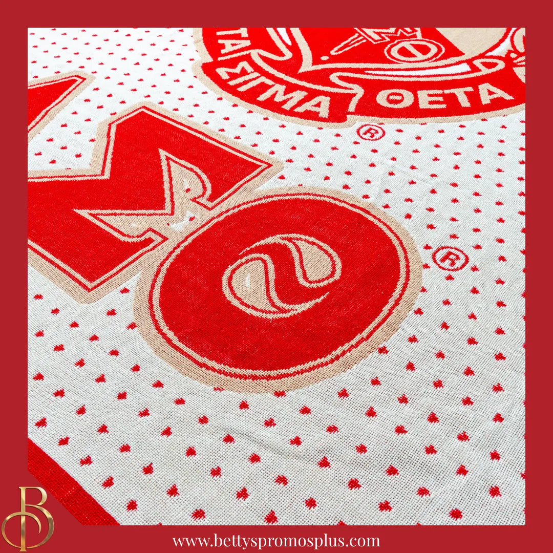 Delta Sigma Theta ΔΣΘ Shield Afghan Throw Blanket-Delta Sigma Theta Paraphernalia-Delta Sigma Theta Blanket-Betty's Promos Plus