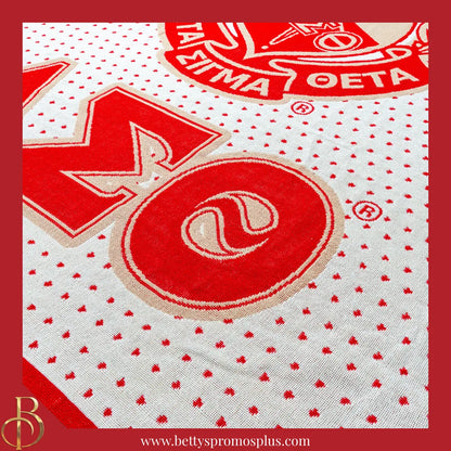 Delta Sigma Theta ΔΣΘ Shield Afghan Throw Blanket-Delta Sigma Theta Paraphernalia-Delta Sigma Theta Blanket-Betty's Promos Plus