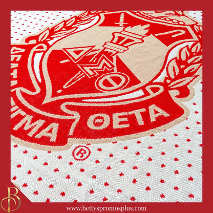 Delta Sigma Theta ΔΣΘ Shield Afghan Throw Blanket-Delta Sigma Theta Paraphernalia-Delta Sigma Theta Blanket-Betty's Promos Plus